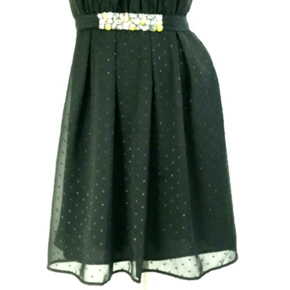 Vera Wang Princess Black Mesh Cut-Out Back Dress - Picture 8 of 9